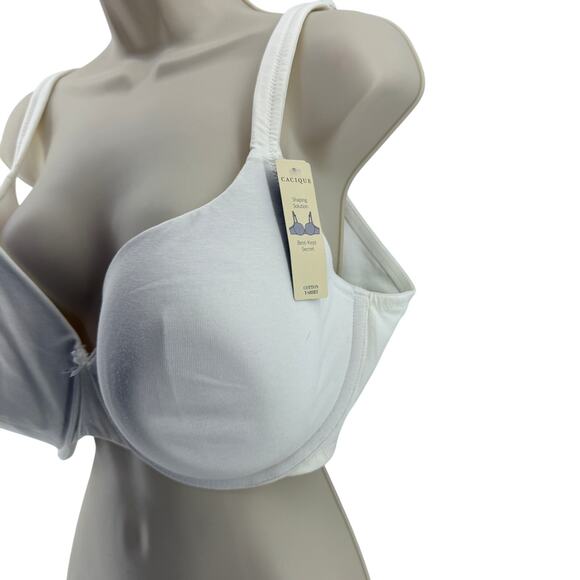 Lane Bryant Cacique White Lightly Lined T Shirt Bra 46D - Picture 2 of 8